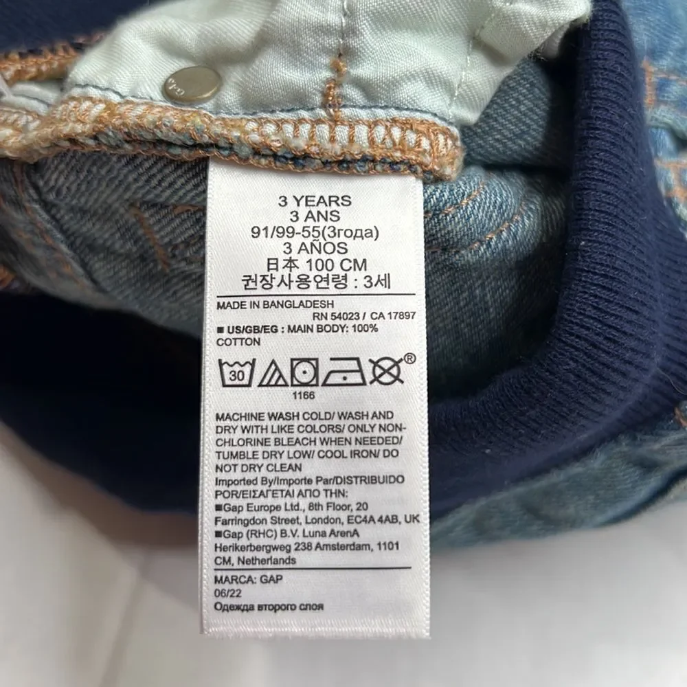 Baby Gap pull-on blue jeans drawstring waist size 3 years NWT